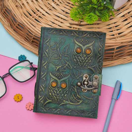 Leather Journal Diary with metal lock vintage Journal handmade 200 pages white unruled|travel Diary|personal journal -1