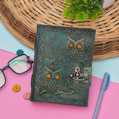 Leather Journal Diary with metal lock vintage Journal handmade 200 pages white unruled|travel Diary|personal journal -1