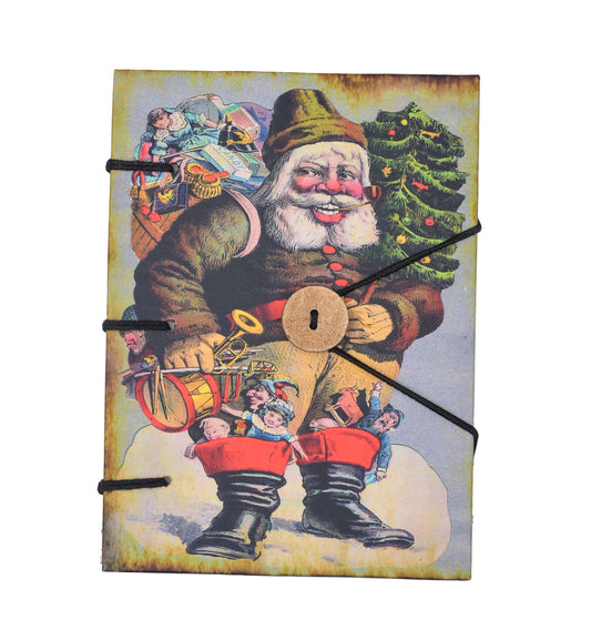 Handmade Printed Cardboard Journal Diary with Buckle Lock Unruled 200 Pages Notepad Personal Diaries for Men and Women -1
