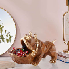 Decorative Bulldog Figurines,Dog Statues for Home Decor, Collectible Animal Figurines, Gifts for Dog Lovers, Home Decor & Showpiece (Grey)