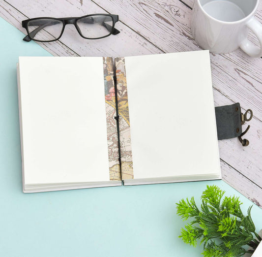 Handmade Printed Cardboard Journal Diary with Buckle Lock Unruled 200 Pages Notepad Personal Diaries for Men and Women -1