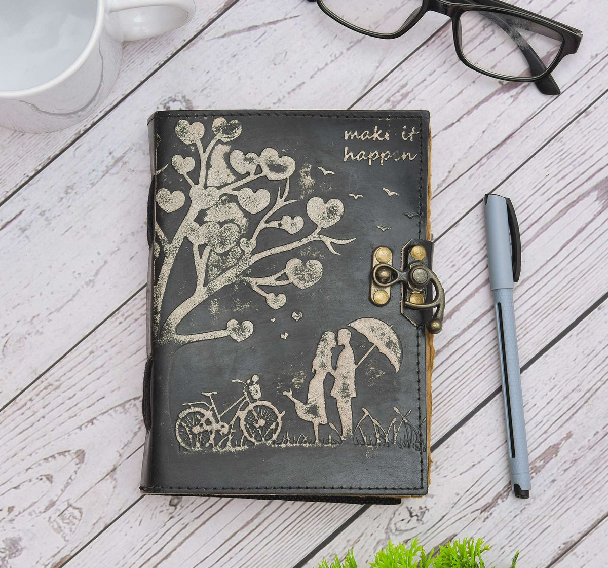 Genuine Leather Diary | Vintage Handmade Leather Journal | Premium Antique String Closure | 200 Handmade Deckle Edge Antique Pages -1