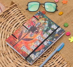 Handmade Printed Cardboard Journal Diary with Buckle Lock Unruled 200 Pages Notepad Personal Diaries for Men and Women -1
