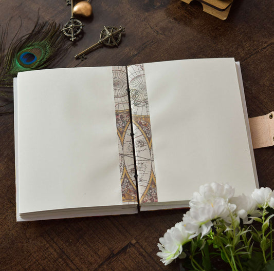 Handmade Printed Cardboard Journal Diary with Buckle Lock Unruled 200 Pages Notepad Personal Diaries for Men and Women -1