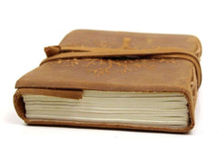 Leather Journal Diary with Premium Antique String Closure vintage Journal handmade 200 pages white unruled|travel Diary|personal journal -9