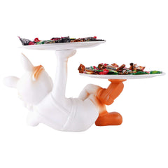 Decoration Cool Dog Showpiece With Plate for Home Decor Item | Kitchen,Bedroom,Office,Dinning Table Decorative Item (Black)