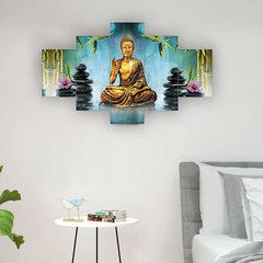 Set of Five MDF Framed 3D Wall Painting for Home Decoration, Big Size Painting for Living Room, Bedroom (17x30 inches)WE 1