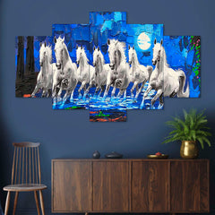 Set of Five MDF Framed 3D Wall Painting for Home Decoration, Big Size Painting for Living Room, Bedroom (24x50 inches)DR 48