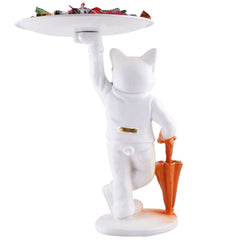 Cool Taddy Bear Showpiece for Home Decorative Showpiece | Taddy Bear with Paltter Statue for Home Decor Showpiece | Home Kitchen Decor | Office Decorative Item (White)