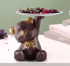 Decoration Cool Bear Showpiece for Home Shelves Decor Item, Home Kitchen Decor,Office Decor,Resin, Multifunctional,Phone,Wallets-Unique Shelf & Tabletop Decoration (Grey)