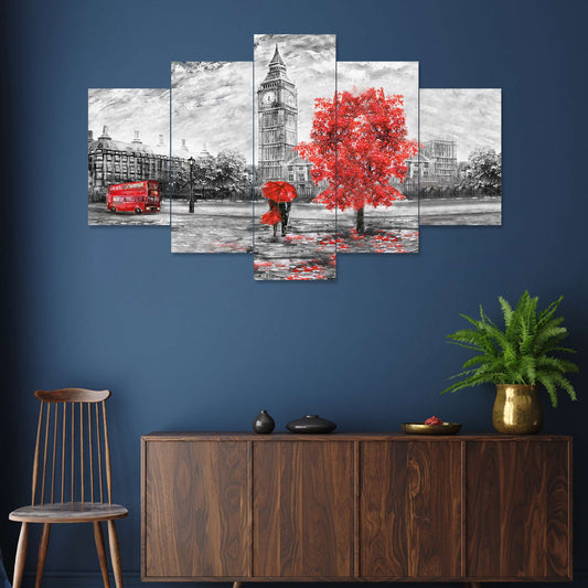 Set of Five MDF Framed 3D Wall Painting for Home Decoration, Big Size Painting for Living Room, Bedroom (24x50 inches)DR 48