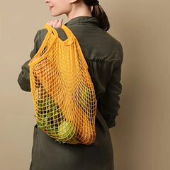 1 Pc Boho Mesh Net Bag – Lightweight & Stylish Grocery Tote