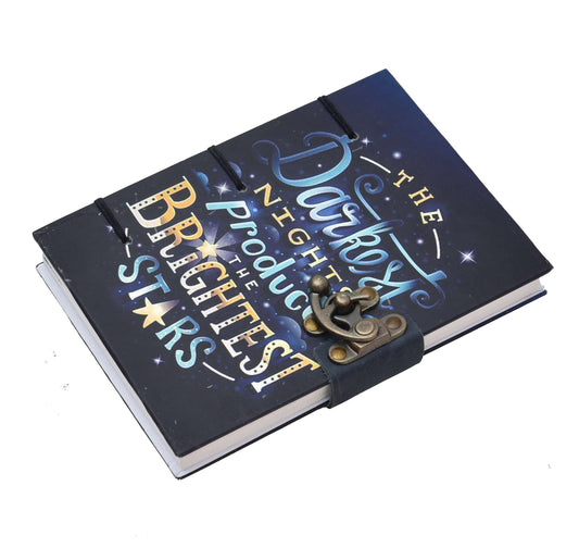 Handmade Printed Cardboard Journal Diary with Buckle Lock Unruled 200 Pages Notepad Personal Diaries for Men and Women -1