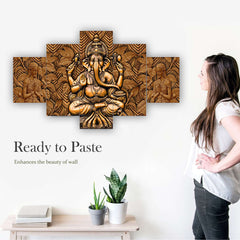Set of Five MDF Framed 3D Wall Painting for Home Decoration, Big Size Painting for Living Room, Bedroom (17x30 inches)WE 1