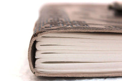 Leather Journal Diary with Premium Antique String Closure vintage Journal handmade 200 pages white unruled|travel Diary|personal journal -9