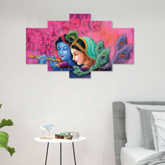 Set of Five MDF Framed 3D Wall Painting for Home Decoration, Big Size Painting for Living Room, Bedroom (24x50 inches)DR 48