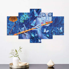 Set of Five MDF Framed 3D Wall Painting for Home Decoration, Big Size Painting for Living Room, Bedroom (24x50 inches)DR 48