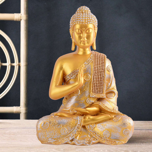 Gautam Buddha Statue Showpiece Idol Figurine for Feng Sui, Vastu, Home Decor, Office, Diwali, Gifting, Living Room, Bedroom, Study Table -27