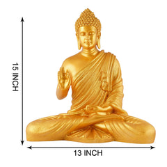 Gautam Buddha Statue Showpiece Idol Figurine for Feng Sui, Vastu, Home Decor, Office, Diwali, Gifting, Living Room, Bedroom, Study Table -27
