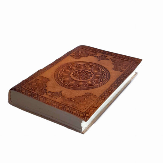 Vintage Handmade Genuine Leather Journal | Premium Antique button Closure | 200 Handmade White Pages -1