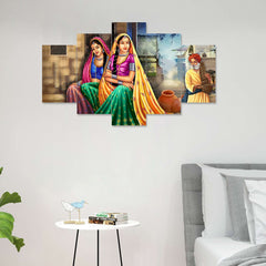 Set of Five MDF Framed 3D Wall Painting for Home Decoration, Big Size Painting for Living Room, Bedroom (24x50 inches)DR 53
