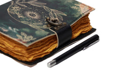 Genuine Leather Diary | Vintage Handmade Leather Journal | Premium Antique String Closure | 200 Handmade Deckle Edge Antique Pages -1