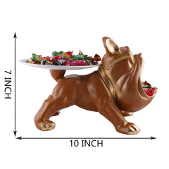 Decorative Bulldog Figurines,Dog Statues for Home Decor, Collectible Animal Figurines, Gifts for Dog Lovers, Home Decor & Showpiece (Grey)