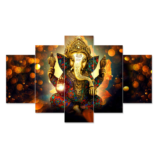 Set of Five MDF Framed 3D Wall Painting for Home Decoration, Big Size Painting for Living Room, Bedroom (24x50 inches)DR 48