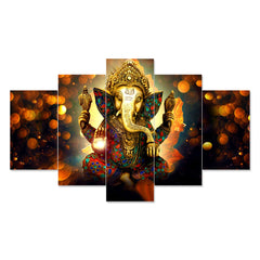 Set of Five MDF Framed 3D Wall Painting for Home Decoration, Big Size Painting for Living Room, Bedroom (17x30 inches)WE 1