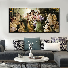 Radha Krishna Raas Leela Canvas Wall Painting