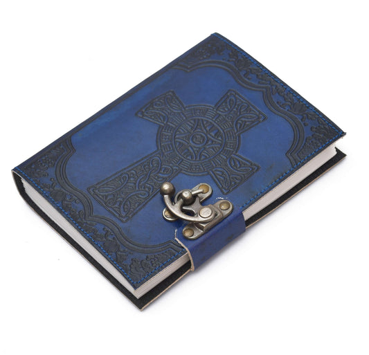 Leather Journal Diary with metal lock vintage Journal handmade 200 pages white unruled|travel Diary|personal journal -1