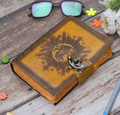 Leather Journal Diary with Premium Antique String Closure vintage Journal handmade 200 pages white unruled|travel Diary|personal journal -9