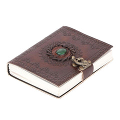 Leather Journal Diary with metal lock vintage Journal handmade 200 pages white unruled|travel Diary|personal journal -1