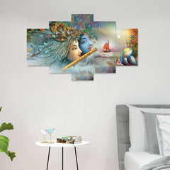 Set of Five MDF Framed 3D Wall Painting for Home Decoration, Big Size Painting for Living Room, Bedroom (24x50 inches)DR 48