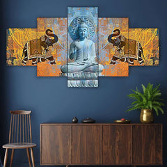 Set of Five MDF Framed 3D Wall Painting for Home Decoration, Big Size Painting for Living Room, Bedroom (17x30 inches)WE 1