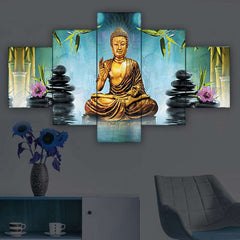 Set of Five MDF Framed 3D Wall Painting for Home Decoration, Big Size Painting for Living Room, Bedroom (24x50 inches)DR 48