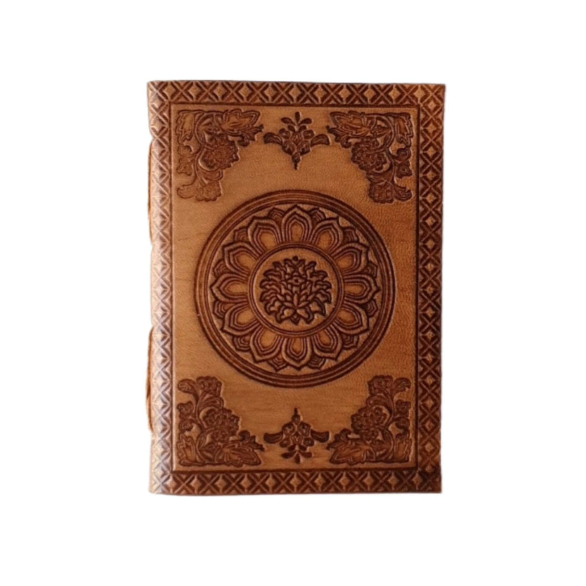 Vintage Handmade Genuine Leather Journal | Premium Antique button Closure | 200 Handmade White Pages -1