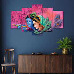 Set of Five MDF Framed 3D Wall Painting for Home Decoration, Big Size Painting for Living Room, Bedroom (24x50 inches)DR 48