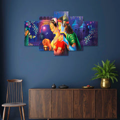 Set of Five MDF Framed 3D Wall Painting for Home Decoration, Big Size Painting for Living Room, Bedroom (24x50 inches)DR 48