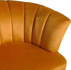 Luxury Opening Shell Designer Yellow Velvet Sofa Lounge Chair