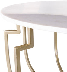 Unique Design White Marble Golden Metal Center Table