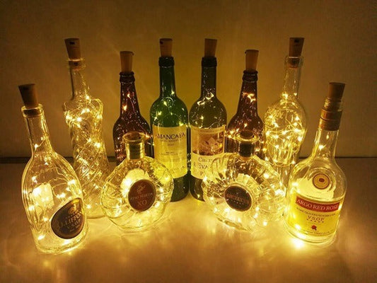3 Pcs LED Bottle Decorating Light, LED Wine Bottle Cork Copper Wire String Lights, 2M Battery Operated for Room, Balcony, Diwali Lights Decor