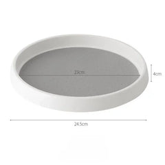 Non-Skid 360° Rotating Storage Plastic Tray, Turntable Multifunction Kitchen Organiser Rack, Organiser for Jars Cans, Dining Table, Office, Refrigerator, Cupboard, Bathroom, Living Room