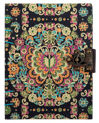 Journal Diary with Lock - Special Binding Unruled Diary with Serigraphy Art Butterfly Print