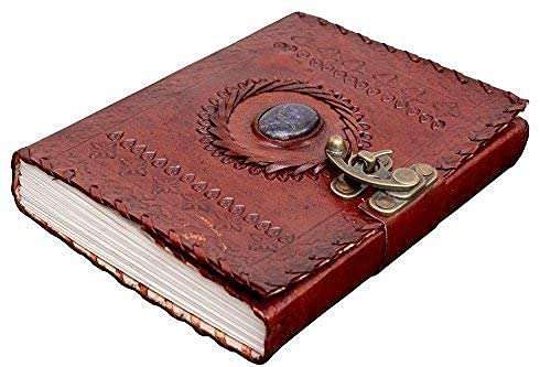 Leather Journal Diary with Premium Antique String Closure vintage Journal handmade 200 pages white unruled|travel Diary|personal journal -9