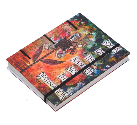 Handmade Printed Cardboard Journal Diary with Buckle Lock Unruled 200 Pages Notepad Personal Diaries for Men and Women -1