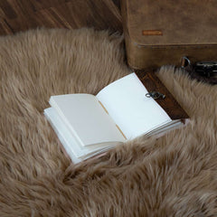 Leather Journal Diary with Premium Antique String Closure vintage Journal handmade 200 pages white unruled|travel Diary|personal journal -9